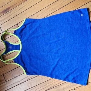 Blue Strappy Racerback Tank Top